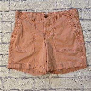 GAP Girlfriend Khaki Short Pink Chino Plain Front Shorts Size 6